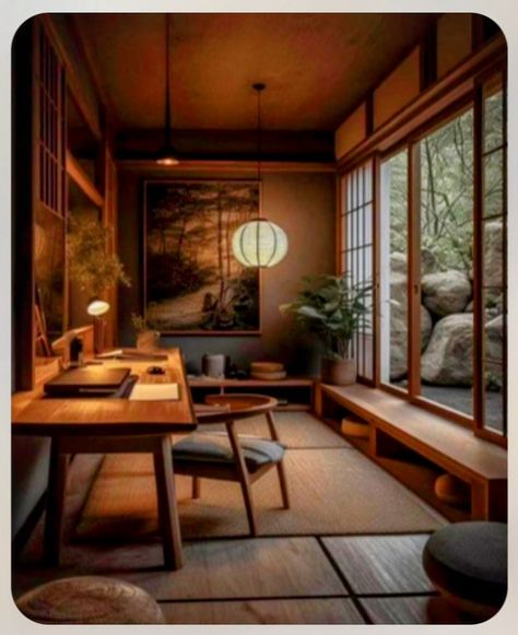 Bedroom Design Architecture, Japan Interior Design Bedroom, Zen Japanese Interior, Japan Scandinavian Interior Design, Dark Japanese Interior, Modern Orientalism Interior, Japan Scandinavian Interior, Wood Room Ideas, Japanese Interior Design Traditional