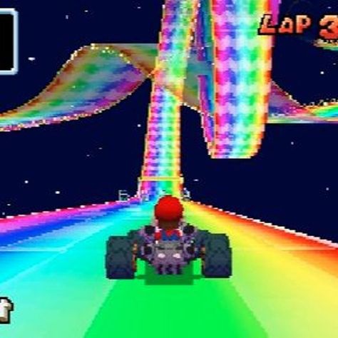 Back To The Elements: SuperDuperBrick's "rainbow road." is a Kaleidoscop... Rainbow Road Mario Kart, Old Computer, Rainbow Road, Nostalgia Core, Childhood Memories 2000, Y2k Wallpaper, Wow Art, Old Video, Mario Kart