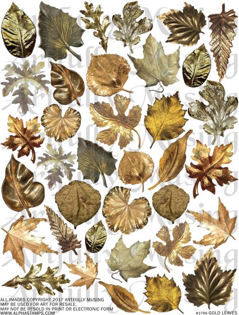 Crown tutorials and collage sheets Vintage Design Printable, Vintage Stickers Printables, Vintage Design For Scrapbook, Aesthetic Crown, Leaves Collage, Leaf Collage, Gold Embossing, Leaf Crown, Leaf Designs