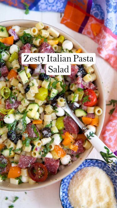 This easy Zesty Italian Pasta Salad has been my go-to side dish for decades and it’s only improved over time. I’m giving you the newest, best version of my favorite pasta salad recipe and you’re gonna just love it! Zesty Italian Pasta Salad, Cold Italian Pasta Salad, Pasta Salad With Italian Dressing, Favorite Pasta Salad, Main Salad, Italian Pasta Salad, Pasta Salad Recipe, Pasta Salad Italian, Salad Recipes For Dinner