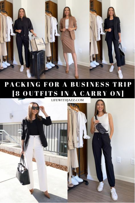 Professional Athleisure Outfits Summer, Client Visit Outfit, Travel Workwear Summer, Sales Meeting Outfit, Office Event Outfit, India Travel Outfit, Capsule Workwear, Work Travel Outfit, Travel Outfits Women