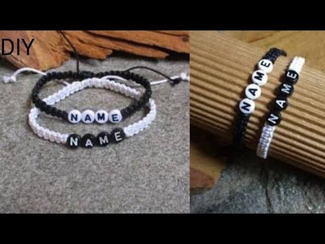 (1775) DIY Macrame Tutorial - Braided Bracelet With Flower Pattern - YouTube Diy Bracelets With Names, Bracelet With Letters, Bracelets With Names, Friendship Bracelets With Names, Braided Bracelet Tutorial, Bead Making Tutorials, Diy Macrame Tutorial, Bracelet Making Tutorial, Bead Fashion