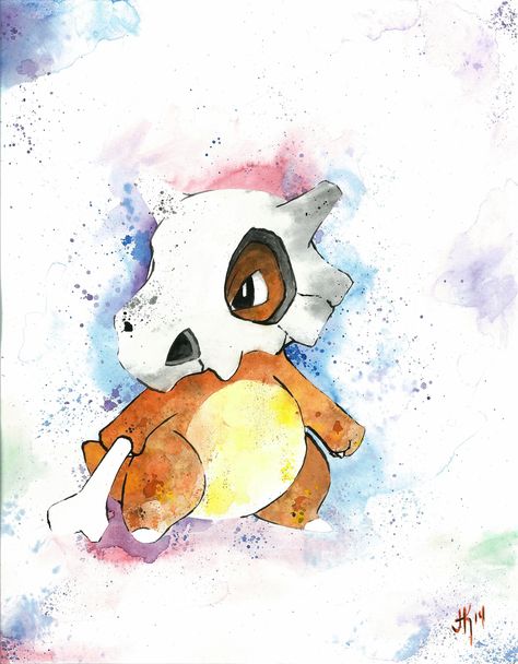 Cubone - Pokemon By: Joseph Kennedy - JK iMAGES Watercolour Pokemon, Cubone Tattoo, Pokemon Watercolor, Pokemon Z, Pokemon Craft, Pokemon Tattoo, Pokemon Party, Diy Watercolor Painting, Cute Pokemon Wallpaper