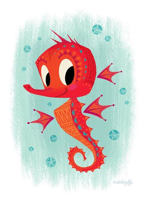 Cute Sea Horse Drawing, Sea Horse Character Design, Sea Horse Cartoon, Sea Horse Illustration, Mermay Inspiration, Sea Horses Illustration, Horses Illustration, Seahorse Illustration, Seahorse Cartoon