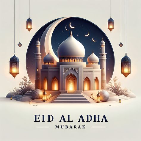 3d Mosque Lanterns Crescent Moon For Eid Al Adha Mubarak Greetings Design#pikbest##Templates Eid Al Adha Mubarak Greetings, Eid Mubarak Template, 3d Mosque, Aid Al Adha, Eid Mubarak Photo, Fitr Eid, Eid Background, Photography Movies, Adha Mubarak