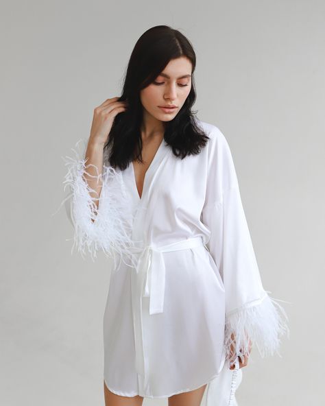 Kimono Bride, Bridal Dressing Gown, Bride Pajama, Silk Robe Long, Bridesmaid Pajama Set, Gown Bridesmaid, Sheer Robe, Silk Kimono Robe, Bridal Robe