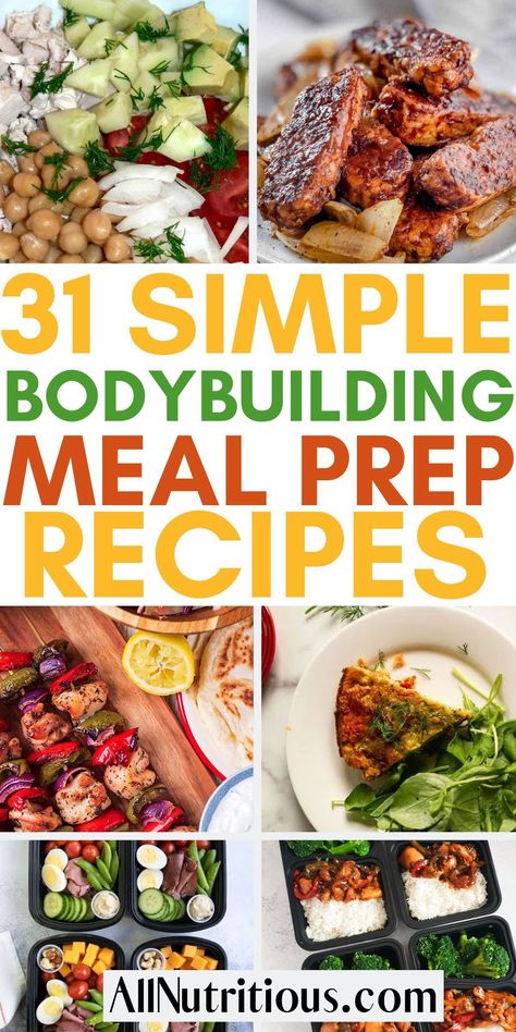 Need some meal ideas when bodybuilding? These meal prep recipes will make it easier to achieve your fitness goals. Enjoy these high protein, healthy dinner ideas that will help you lose weight and build muscle. Bodybuilding Food Recipes, Bulking Chicken Recipes, Bodybuilding Meal Prep Female, Muscle Building Meal Plan For Men, Bulk Up Meal Plan Men, Cut Recipes Bodybuilding, Bodybuilding Recipes Meal Prep, Meal Prep For Bulking Up Men, Body Building Meals