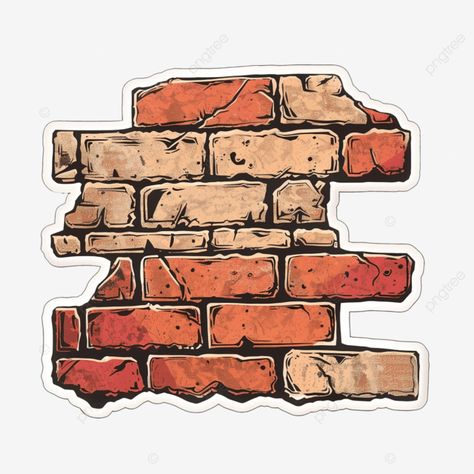 retro distressed sticker of a cartoon brick sticker brick cartoon png Cartoon Brick Wall, Brick Wall Drawing, Cartoon Png Transparent, Botanical Vector, 15 August Independence Day, Cartoon Png, 15 August, Wall Drawing, Cartoons Png