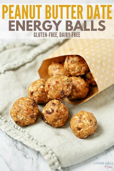 Date Energy Balls, Easy Homemade Snacks, Peanut Butter Energy Balls, Energy Balls Healthy, Energy Ball Recipe, Nut Free Recipes, Snacks To Make, Healthy Peanut Butter, Easy Snack Recipes