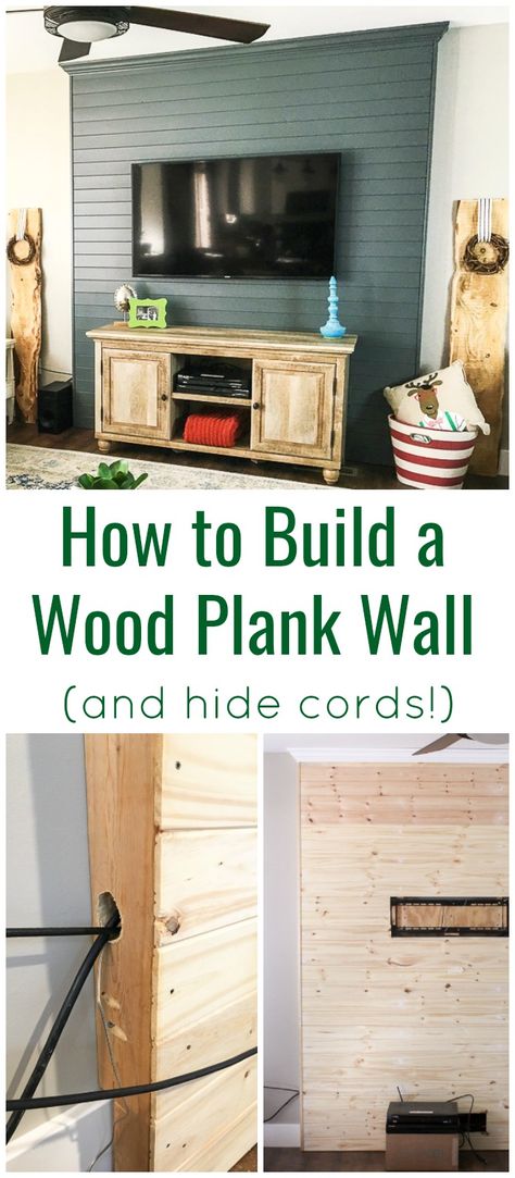 Tv Wall With No Fireplace, Plank Tv Wall, Plank Tv, Tv Backsplash, Wall Behind Tv, Wood Plank Wall, Tv Mounting, Hide Cords, Wood Plank Walls