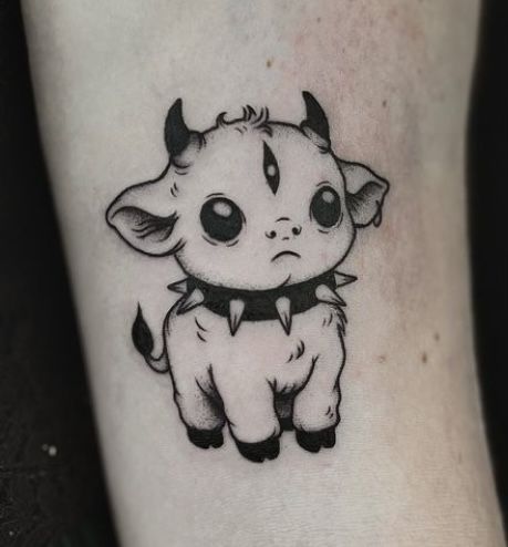 2x2 Tattoos Ideas, Demon Animal Tattoo, Goth Punk Tattoos, Dark Cute Tattoos, Cryptic Tattoo Ideas, Picture To Burn Tattoo, Matching Tattoos Creepy, Small Creepy Tattoo Ideas, Gothic Linework Tattoo