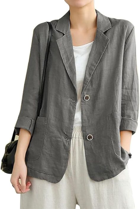 Spring Jackets for Women 2023 Outfits Linen Clothes Lightweight Summer Casual Fashion Suit Jackets Colorful Blazers (Yellow, S) at Amazon Women’s Clothing store Spring Jackets For Women 2023, Colorful Blazers, Spring Jackets For Women, Jackets For Women 2023, White Linen Blazer, Linen Blazers Women, Cotton Blazer, Spring Jackets, Summer Style Casual