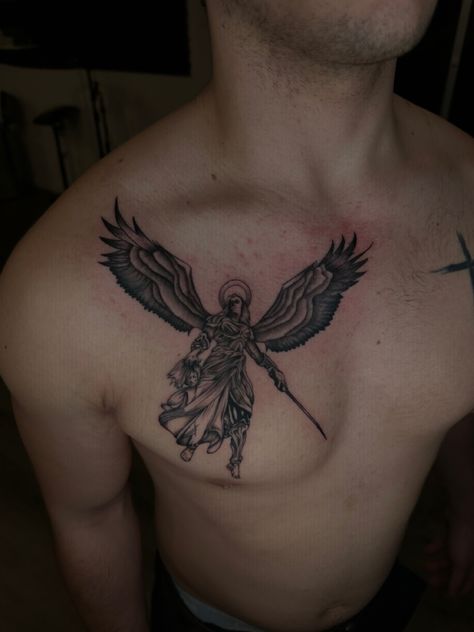 Tattoo idea Archangel Gabriel Tattoo, Gabriel Tattoo, Saint Gabriel The Archangel, Gabriel The Archangel, Archangel Tattoo, Saint Gabriel, Archangel Gabriel, Tattoo Idea, Tatting