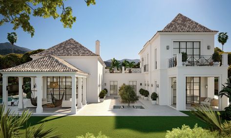 Spain Houses, Villa Tuscany, Spanish Mansion, Spain House, Tuscany Villa, French Provincial Style, Chic Interior Design, Marbella Spain, Andalusia Spain