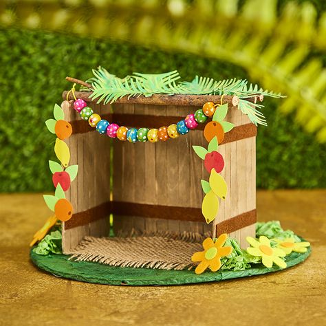 Make a Mini Sukkah craft activity guide | Baker Ross Temporary Shelter, Mummy Crafts, Season Tree, Tree Project, Yarn Pom Pom, Sukkot, Ancient Egyptians, Pom Pom Garland, Craft Activity