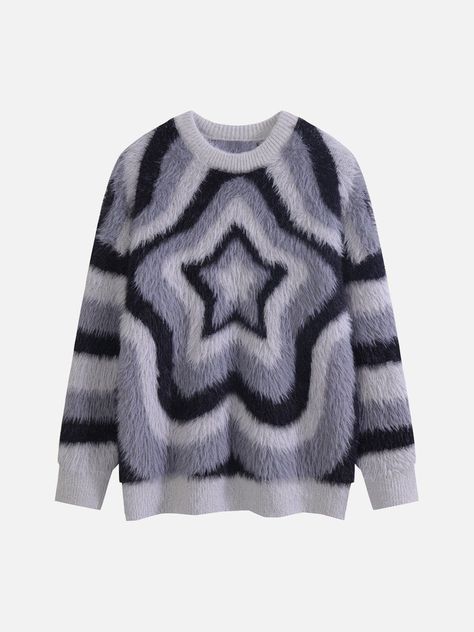 Fall Aesthetic Outfit, Streetwear Fashion Outfits, Baby Tees Y2k, 150 Lbs, 110 Lbs, Jacquard Sweater, Star Sweater, Sweater Collection, Clothing Details