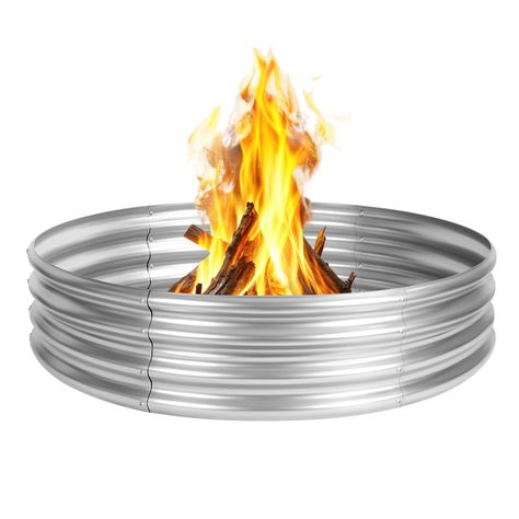 PRICES MAY VARY. Top quality---Jotesnew outdoor camp fire ring are made of Q195 galvanized metal sheet, double-layer anti-corrosion galvanizing and oval structure design, which is more beautiful, can withstand greater pressure at the interface, is not easy to loose, and the interface will not Deformed and can be reused for many years. Raised design---This taller fire ring, available in 12"" tall designs, brings the cooking surface to a convenient height for use from a wheelchair. Large Size---Th Metal Fire Pit Ring, Camping Bonfire, Fire Pit Ring, Metal Fire Pit, Round Fire Pit, Steel Fire Pit, Fire Ring, Backyard Camping, Outdoor Heating