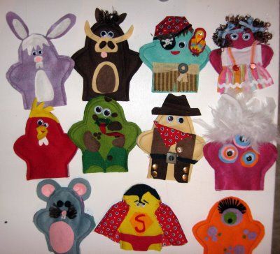 Very cute ideas Felt Hand Puppets, Bean Ideas, Puppet Tutorial, Toys To Sew, Animal Felt, Felt Puppets, Puppets For Kids, Puppets Diy, Felt Animal Patterns