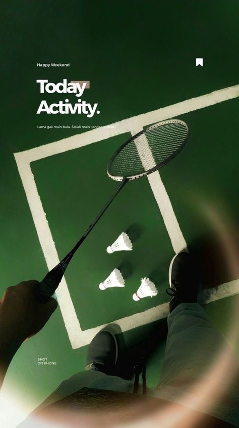 Badminton Instagram Story, Badminton Poster Design, Instastory Ideas, Instagram Design Creative, Instagram Branding Design, Instagram Collage, Sport Poster Design, Instagram Graphic, Story Ideas Pictures