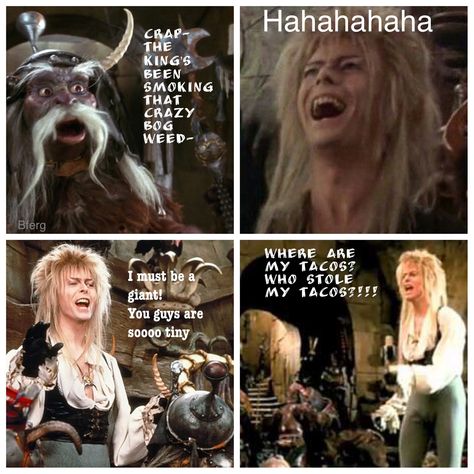 Labyrinth funnies Jim Henson Creature Shop, Labyrinth Jareth, Labyrinth 1986, Labyrinth Movie, Terry Jones, Original Memes, Goblin King, Horse Crafts, Half Brother