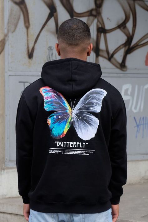 Best Thigh Tattoos, Simple Leg Tattoos, Butterfly Hoodie, Cut Tee Shirts, Slim Fit Hoodie, Rapper Outfits, Streetwear Essentials, Tshirt Design Inspiration, Trendy Hoodies