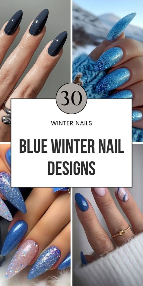 Get inspired by the best winter blue nails featuring snowflake patterns, purple acrylic nails, and frozen nail art. Try out winter nails acrylic styles or go for light blue nails with sparkle. Ideal for anyone who loves blue winter nail designs. Save this to your nail design board and visit for more ideas! Blue Gray Manicure, Arctic Blue Nails, Blue Nails With Ring Finger Design, Frozen Nails Designs, Winter Wonderland Nails Blue, Light Blue French Tip Christmas Nails, Winter Nails Blue Silver, Turquoise Winter Nails, Winter Glitter Nails Sparkle