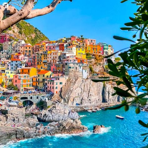 Sauce Pesto, Italian Beaches, Beach Village, Harbor Town, Colorful Houses, Italian Riviera, Italian Village, Seaside Village, Italy Aesthetic