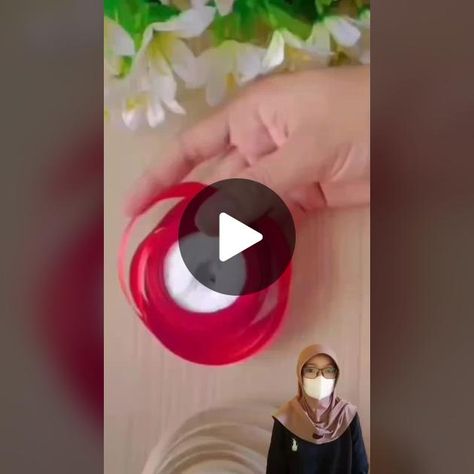 Tutorial membuat bunga mawar dari pita #kerajinantiktok #diy #tutorial... | TikTok Pita