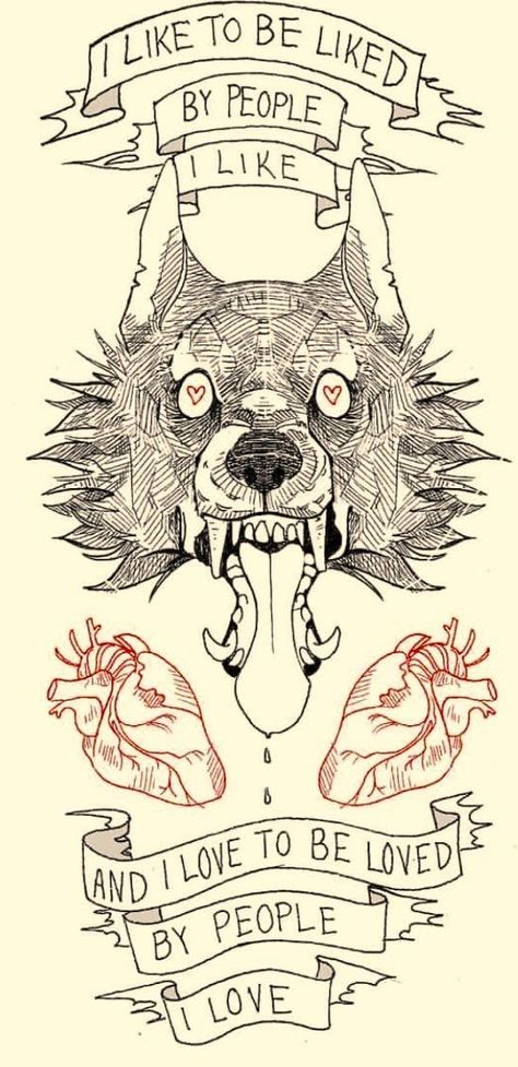 Creepy Dog Tattoo, Book Illustration Art Vintage Prints, Like Vs Love, Desenho Tattoo, Design Drawings, A Wolf, Arte Animal, Black Mamba, Funky Art