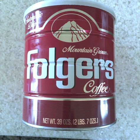 Folgers Coffee Can - 1980s  (Best part of waking up...) Vintage Folgers Coffee Ads, Procter And Gamble, Folgers Coffee, Dr Pepper Can, Coffee Jars, Coffee Tin, Instant Coffee, Beverage Packaging, Vintage Tins