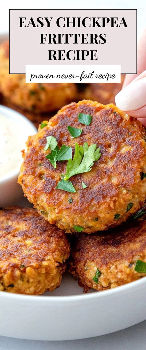 Image for Easy Chickpea Fritters Recipe Chickpea Fritters, Fritters Recipe, Fritter Recipes, Chickpea Recipes, Tahini Sauce, Party Snack, Vegetarian Cheese, Party Snacks, Fresh Herbs