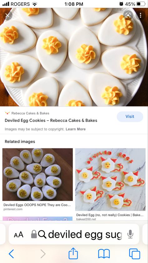 Deviled Egg Cookies, Egg Shaped Cookies, Funky Food, Egg Cookies, Spring Baking, No Egg Cookies, Deviled Egg, Cabin Fever, Egg Decorating