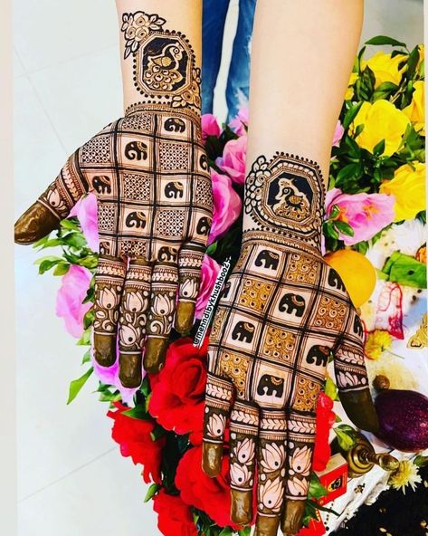 Latest Elephant Motif Mehendi Designs For Brides Of 2023 & 2024 - ShaadiWish Mehendi Designs For Brides, Peacock Mehndi Designs, Elephant Motif, Mehndi Designs 2018, Mehndi Designs Bridal Hands, Modern Mehndi Designs, Mehndi Images, Engagement Mehndi Designs, Full Mehndi Designs