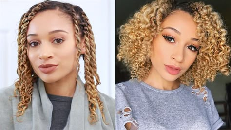 Soft & Fluffy Curls! Two Strand Twist-Out Tutorial [Video] - https://blackhairinformation.com/video-gallery/soft-fluffy-curls-two-strand-twist-tutorial-video/ Two Strand Twist Tutorial, Two Strand Twist Natural Hair, Straight Braids, Twist Natural Hair, Twist Tutorial, Styling Curly Hair, Cool Easy Hairstyles, Fluffy Curls, 2 Strand Twist