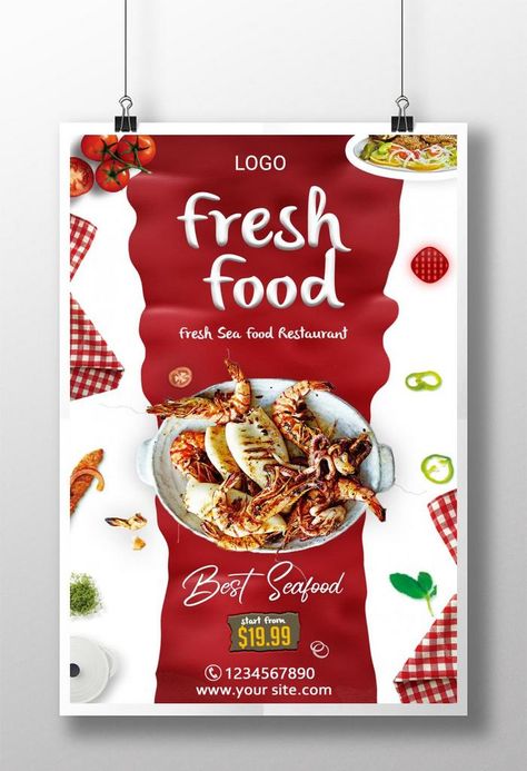 Western Food Poster, Food Promotion, Poster Template Design, Western Food, Food Poster Design, Box Packaging Design, Sea Food, Design Image, Food Poster