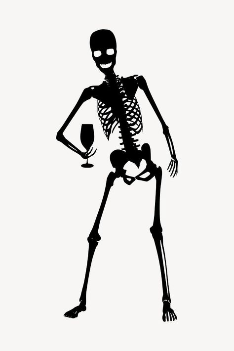 Drink Silhouette, Zine Project, Skeleton Drinking, Skull Wine, Silhouette Illustration, Eating Food, Human Skull, Download Free Images, Free Image