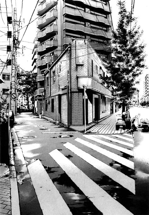 Black And White Wallpaper Iphone, 3d Building Design, Japanese Comic, Perspective Drawing Architecture, City Sketch, Perspective Drawing Lessons, Hand Drawing Reference, Perspective Art, Background Drawing