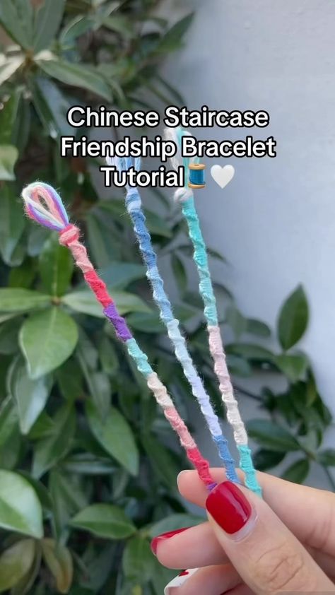 Ella🪸🐋🤍 ( UK Based ) | I have more bracelet tutorials coming soon🙌🤍 #bracelet #bracelets #bracelettutorial #tutorial #tutorials #friendshipbracelets… | Instagram How To Make A Spiral Bracelet, Double Word Bracelet Tutorial, Staircase Bracelet Tutorial, Fishtail Bracelet Tutorial, Chinese Staircase Bracelet Tutorial, Spiral Bracelet Tutorial, Chinese Staircase Bracelet, Bracelet Tutorials, Friendship Bracelets Tutorial