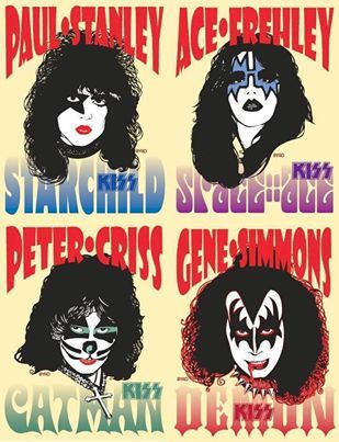 KISS Kpop Names, Banda Kiss, Kiss Artwork, Gene Simmons Kiss, Eric Singer, Genre Posters, Kiss Concert, Kiss Me Love, Rock N Roll Art