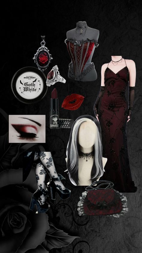 #gothic #goth #gothaesthetic #outfitinpso #outfit #vampire #vampireaesthetic #vampirecore #style Goth Vampire Outfit, Vampirecore Outfits, Vampire Outfit, Goth Vampire, Vampire Clothes, Creative Pictures, Goth Aesthetic, Cosplay Makeup, Alter Ego