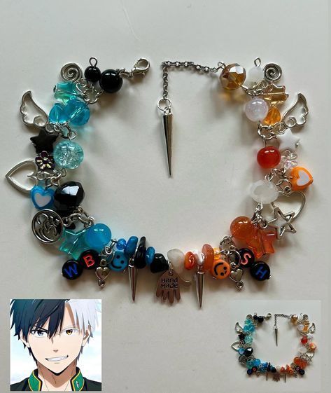 Windbreaker Sakura, Anime Intro, Anime Bracelet, Jewelry Kawaii, Anime Jewelry, Best Anime, Wind Breaker, Bracelet Handmade, Blue Beads