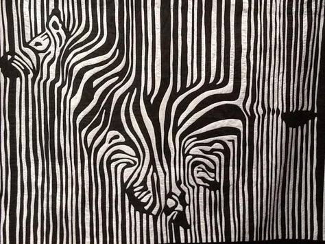 Zebra Illustration, Optical Illusion Quilts, Zebra Art, Black And White Quilts, Appliqué Quilts, 3d Quilts, Quilt Modernen, Hemma Diy, Landscape Quilts