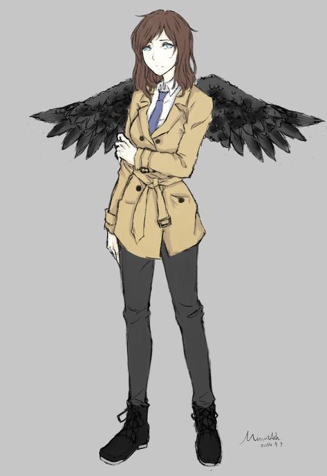 genderblend castiel Castiel Angel, Supernatural Ships, Castiel Supernatural, Supernatural Fan Art, Supernatural Art, Supernatural Destiel, Supernatural Fans, Modern Fantasy, Destiel