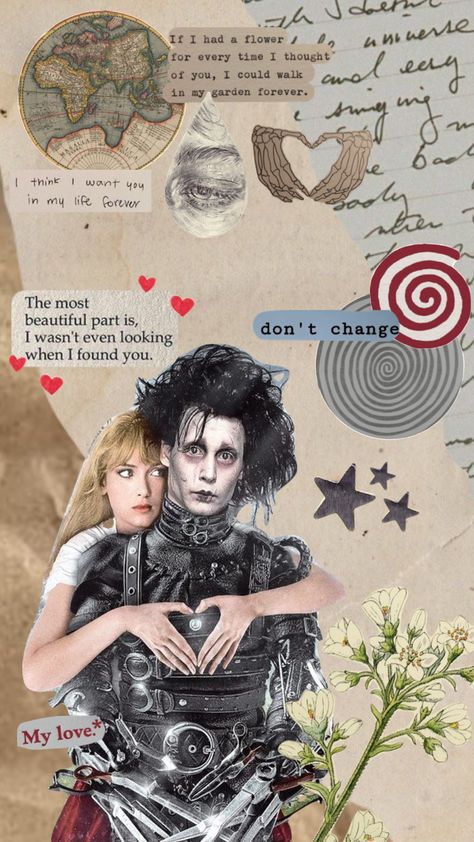 #edwardscissorhands #kimboggs #aesthetic Edward Scissorhands Wallpaper Aesthetic, Edward Scissorhands Wallpaper, Edward Scissor, Scissor Hands, Newspaper Collage, جوني ديب, Aesthetic Shuffles, Laptop Wallpapers, Edward Scissorhands