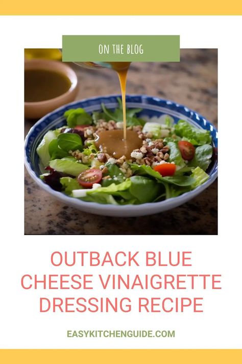 How to Make Outback Blue Cheese Vinaigrette Dressing Blue Cheese Vinaigrette Dressing Recipe, Blue Cheese Vinaigrette Dressing, Steak Salad Dressing, Blue Cheese Vinaigrette, Braised Beef Recipes, Homemade Blue Cheese, Blue Cheese Dressing Recipe, Cheese Salad Dressing, Vinaigrette Dressing Recipe