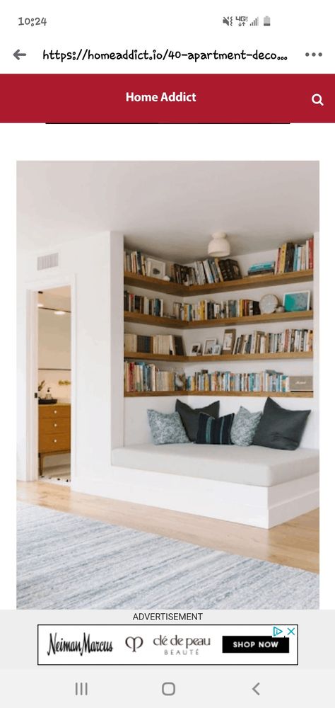 Mini Library Room, Mini Library Small Spaces, Tiny Library Room, Home Reading Room, Small Home Libraries, Library At Home, Mini Library, Budget Bedroom, Home Library Design