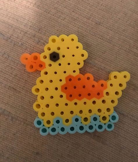 Cruise Ducks, Lucky Ducks, Camp Projects, Melt Beads, Canada Cruise, Melt Beads Patterns, Easy Perler Bead Patterns, Beads Patterns, Diy Perler Bead Crafts