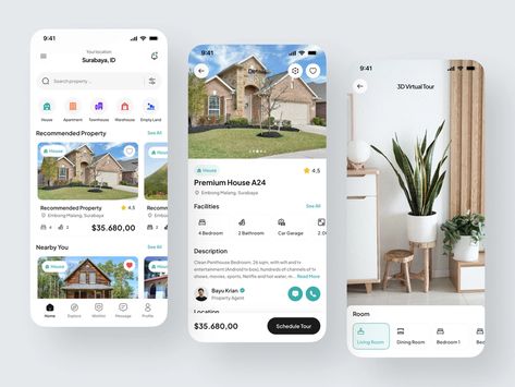 Real Estate Mobile App Ui Design, Blogging Website, Web Design Creative, Dashboard App, Real Estate App, House App, App Design Layout, Color Design Inspiration, Mobile App Design Inspiration