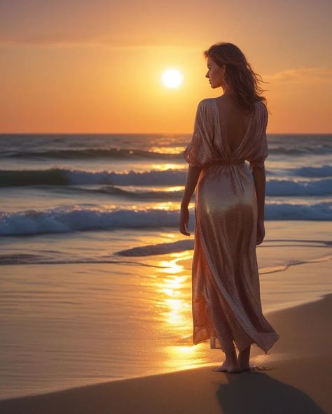 Beach fashion 😍 #modern #glamour #sunset #beach #aiphotography Evening Beach Photoshoot, Beach Photography Poses, Instagram Beach, Beach Fashion, Mahi Mahi, Beach Photoshoot, Sunset Beach, Beach Photography, Beach Style