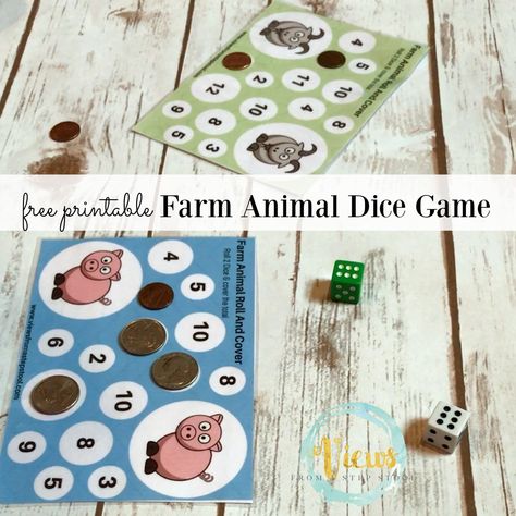 Playing dice games is one of the best ways for young learners to learn math skills. Grab these free printable farm animal roll, count and cover dice games! Printable Dice Games, Pig Dice Game, Farm Animals Preschool, Farmers Day, Play Therapy Techniques, Learn Math, Playing Dice, Free Printable Games, Farm Games